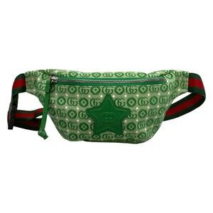 Gucci Interlocking G/Children's Bum Bag 502095 Green White Jacquard Leather